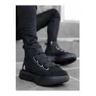 Мужские спортивные ботинки с высокой подошвой и черной подошвой с лентой Ba0142. | Sumka
