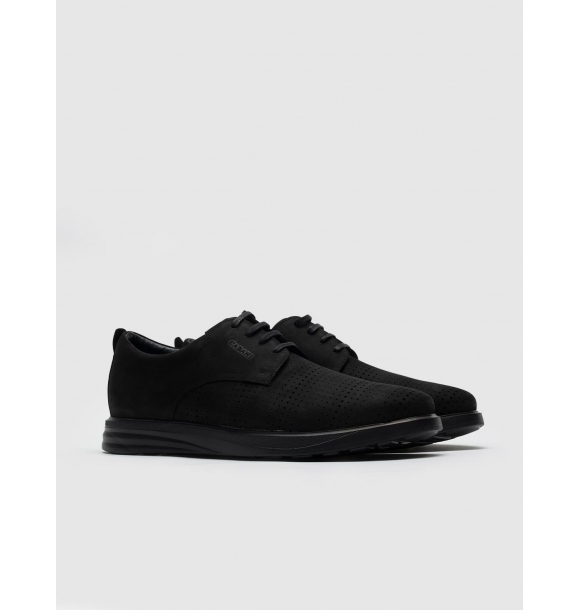 Натуральная кожа черные замшевые мужские повседневные ботинки на шнуровке. | Sumka