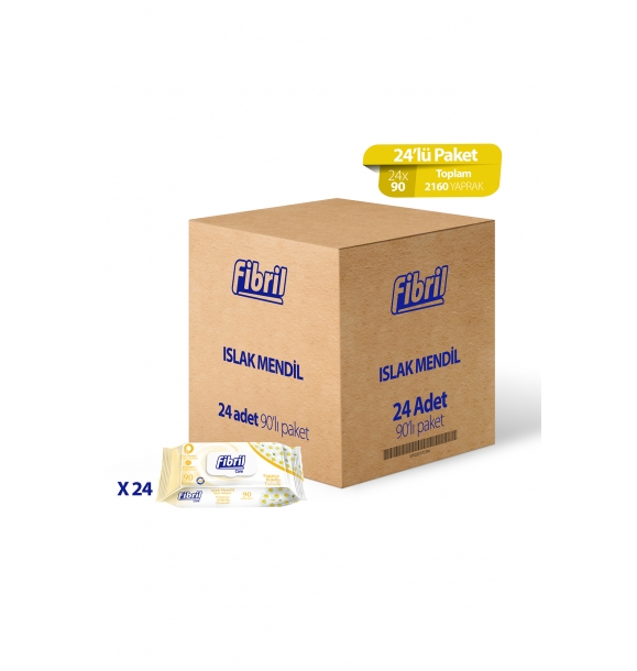 Влажные салфетки с ароматом ромашки, пакет 24x90, 2160 листов. | Sumka