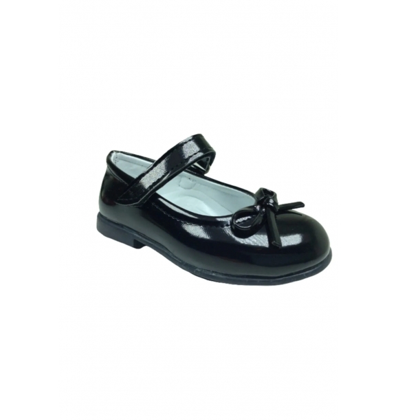 Ортопедические детские черные лаковые туфли с черным кожаным верхом и усиками, 100% кожаная подкладка, для девочек, подходят для праздничных случаев. | Sumka