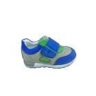 Мальчик сине-серо-зеленые спортивные кроссовки на липучке из анатомической кожи. | Sumka