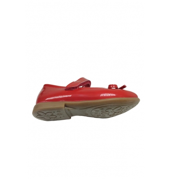 Ортопедические красные лаковые туфли для девочки с бантом и усиками, 100% кожа, для особых случаев. | Sumka