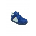 Ортопедические детские мальчиковые ботинки синего цвета с липучкой, 100% кожа, ортопедическая анатомическая. | Sumka
