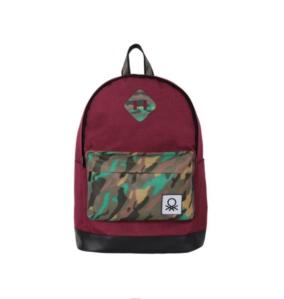 Бенеттон школьный рюкзак Бордовый Камуфляж | Sumka