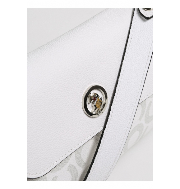 Сумка на плечо для женщин U.S. Polo Assn. Бело-серая с белым Us23187 | Sumka