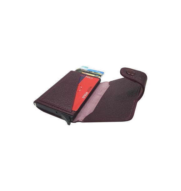 Западный поло с механизированным карманом, настоящая кожа, бордовый 5510. | Sumka