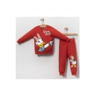 Детский комплект верхней и нижней одежды с принтом Дейзи Дак, изготовленный из 3-х нитей с флисовой подкладкой для зимы. | Sumka