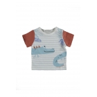 Мужской комплект из хлопковой футболки и шорт с рисунком крокодила для младенца. | Sumka