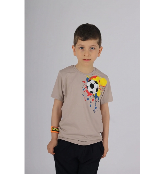 Футбольный мяч с принтом, летний комплект для мальчика с хлопковыми карманами. | Sumka