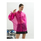 Органзовая блузка с фиолетовыми камнями на пуговицах. | Sumka