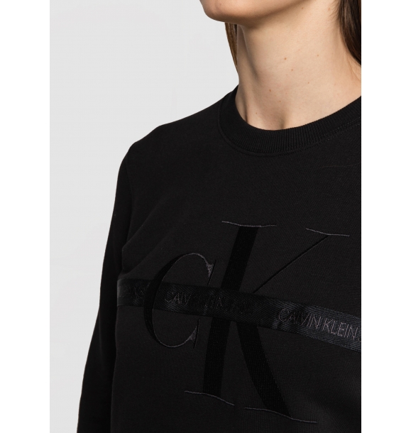 Кофта Calvin Klein Jeans с воротником велосипедиста для женщин J20J213279 D006383 - ЧЕРНЫЙ. | Sumka