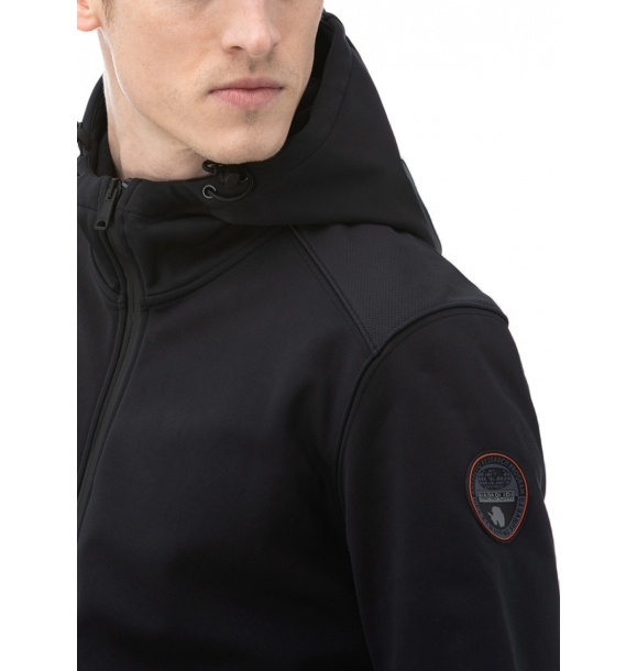 Napapijri Мужская куртка с капюшоном из мягкого шелла Addison1 U005716 - ЧЕРНЫЙ | Sumka