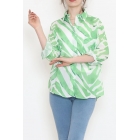 Зеленая рубашка с рисунком из вуали — 989.1247. | Sumka