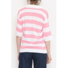 Трикотажная футболка с воротником поло Розово-белая — 18471.1153. | Sumka