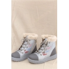 Детские ботинки с шнуровкой, серебряные - 2323.264. | Sumka