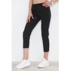 Эластичные двойные брюки черного цвета с поясом - 20918.683. Размер 46. | Sumka