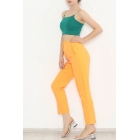 Женские широкие штаны с двойным поясом и кисточками, оранжевого цвета. | Sumka