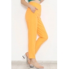 Женские широкие штаны с двойным поясом и кисточками, оранжевого цвета. | Sumka