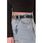 Женские ежедневные брюки-юбка модного дизайна с аксессуарами и поясом черного цвета. | Sumka