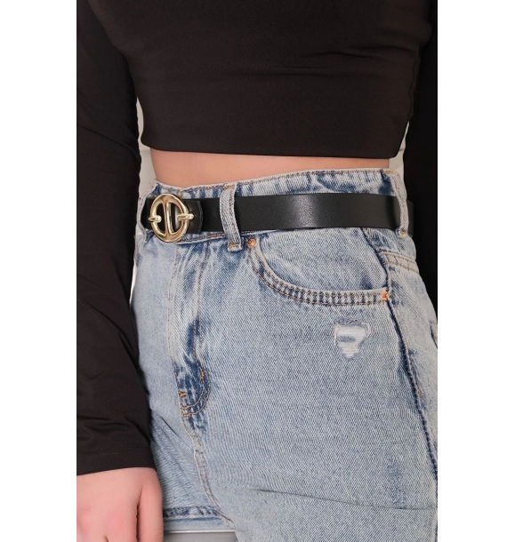 Женские ежедневные брюки-юбка модного дизайна с аксессуарами и поясом черного цвета. | Sumka