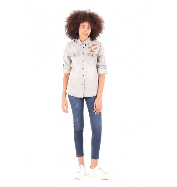 Женская джинсовая рубашка Butfry BG-0140 | Sumka