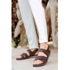 Мужские сандалии из натуральной кожи с двойной липучкой на подошве из ЭВА | Sumka