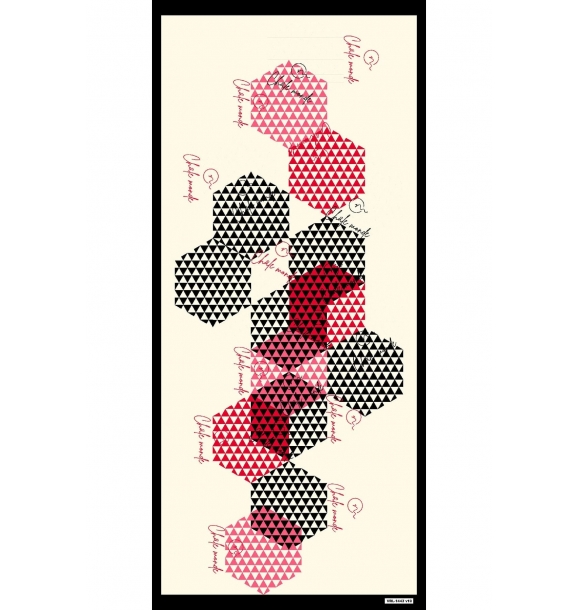 Черная кремово-красная шаль с геометрическим узором серии Pavia с вешалкой для шарфа 90x200 см | Sumka