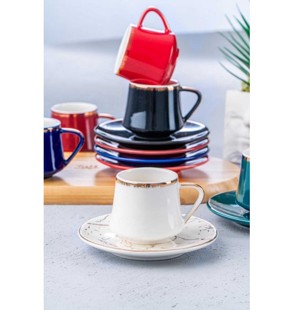 Фарфоровый набор кофейных чашек - набор из 6 чашек | Sumka